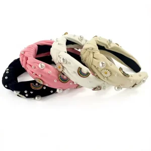 New Small Fresh Love Daisy Headband Inlaid with Pearl Alloy Accessories Sweet Holiday Hair Accessories