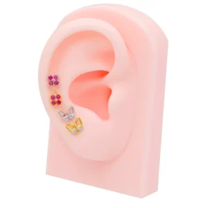New Stainless Steel Flower Cartilage Earrings Butterfly Design Cartilage Piercing Earring for Women Body Piercing Jewelry