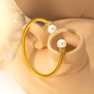 New Stainless Steel Ladies Bangle Trendy Opening Fashion Simple Diamond Wire Rope Joker DIY Jewelry