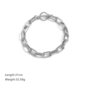 New Stainless Steel Minimalist Bracelet with Personalized Stainless Steel Chain Fashionable Gold and Gold OT Buckle Bracelet