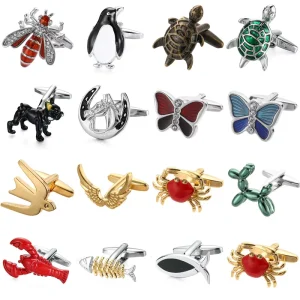 New Stock High Quality Animal Butterfly Bee Lobster Button Business Men’s French Shirt Cuff Links