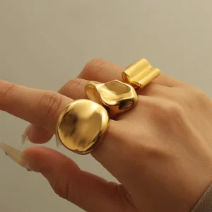 New Style Aesthetic Ring for Women Fashion Jewelry Open Ring Stainless Steel Waterproof Tarnish Free Geometric Fashionable Ring