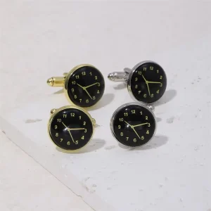 New Style Custom Fashion Clock Design Men’s French Business Cufflinks