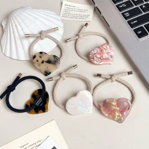 New Style Elastic Durable Headband Cute Heart shaped Hair Ties for Women Girls Daily Use