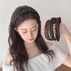 New Style Fashion Fishtail Braid Wig Headband Womens All Match Widened Cable Knit Internet Famous Hair Clip Accessories