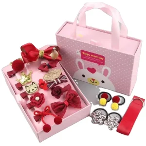 New Style Korean Fashion Cute Beautiful Children’s Hair Accessories 18 Piece Sets Hair Clip Sets Rubber Hairpin