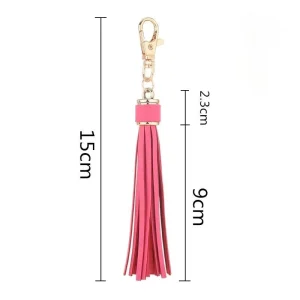 New Style Leather Tassel Car Key Chain Bag Charm Keyring Accessories Tassels DIY Keychains Charms Gift for Girls