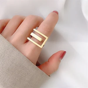 New Style Personality Ring Female Fashion Gold Geometric Rings for Women