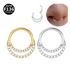 New Style Segment Nose Ring ASTM F136 Titanium Fashion Jewelry Piercing for Women