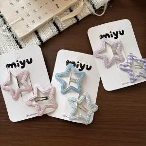New Sweet Handmade All match Girl Star Side Clip Hairpin Simple Hair Accessories