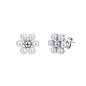 New Trend Cross Border Titanium Steel Anti Ins Elegant Pearl Flowers Lady Hand Neck Jewelry Go Source Jewelry Factory