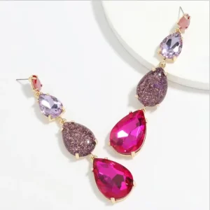 New Trend Women’s Rhinestone Pendant Sparkling Earrings Girls Dress Party Accessories