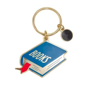 New Trending Products Metal Crafts and Gifts Custom Soft Hard Enamel Gold Plated Book Lover Keychains With Charms