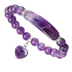 New Trendy Crystal Energy Love Heart Pendant Charm Bracelet for Women Beads Handmade Jewelry Gift