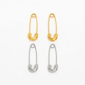 New Trendy Earring 18K Gold Plated Minimalist Pin Drop Earrings for Women Stainless Steel Earrings