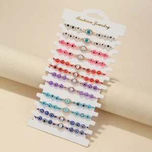 New Trendy Fashion Jewelry Bracelets Women Oil Dripping Colorful Bracelet Set
