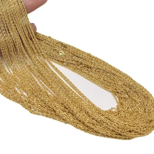 New Trendy Unisex Accessories Jewelry Chain Necklace Hiphop Jewelry 18K Gold Plated Twist Chain Necklace for Engagement Party