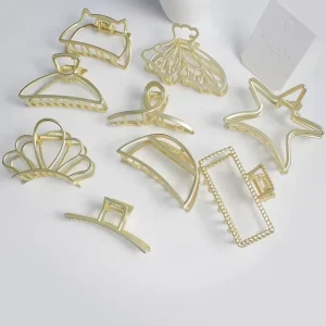 New Women’s Geometric Alloy Hairpin Fashion Metal Butterfly Hair Clips Claw Hair Accessories for Girls