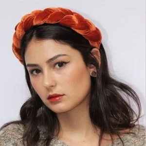 New YiLove European American Style Hand Woven Velvet Braided Headband Women Solid Color Wide Fashionable Hair Accessory 16cm