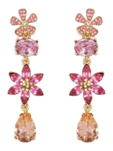 New style Classic Women Girls Fashion Elegant Lady Vintage Bracelet Ring Crystal Jewelry Necklace Earrings Ear Clip