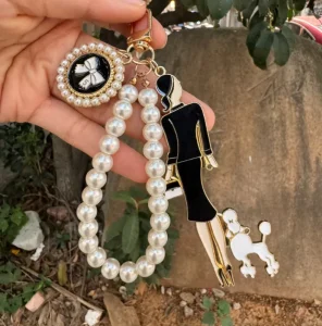 Newest Design Key Chain Charms Korean Women Bag Charm Big Enamel Lady Bag Charms Accessories
