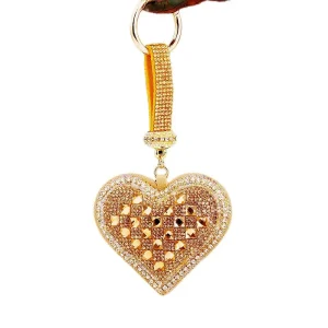 Newest Design Lady Bag Keychain Charms Big Heart Bag Charms Keyring Luxury Rhinestone Bag Charms DIY Keyholder