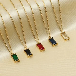 Newest Fashion Stainless Steel Jewelry Necklaces for Women Chain Pendant Zircon Necklace with Charm Trendy Gift for Girls