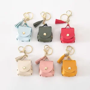 Newest Leather Mini Earphone Bag Tiny Bag Purse Pendant Key Holder Designer Leather Bag Charms