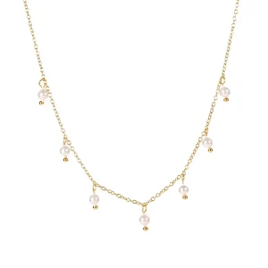 Newest Stainless Steel Necklace 18k Gold plated Pearl Necklace Fashion Fine Jewelry Necklace for Women Girl