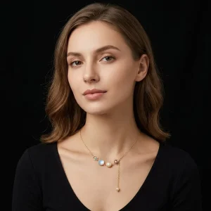 Niche Fashion Pearl Necklace Unique Flower Pendant Chain Freshwater Pearl Daily Wear Party Jewelry Pearl Necklace