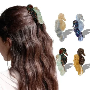 Niche Seahorse Shark Clip Back Head Hairpin Creative Acetate Marine Animal Grab Clip Hair Accessory Woman
