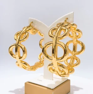 Nigerian Gold Plated Big Hollow Hoop Earrings Brazil Fashion Jewelry for Women Party Wedding Exquisite Daily EK0267