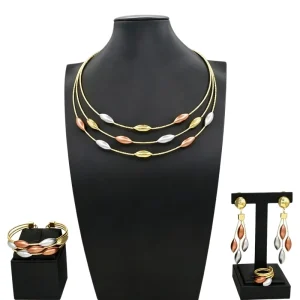Nigerian Gold Plated Big Jewelry Set Brazil Light Weight Jewelry Fashion Women Party Wedding Jewellery Gift HS26002