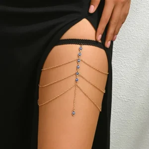 Nightlife Party Alloy Rhinestone Thigh Chain Streetwear Body Jewelry
