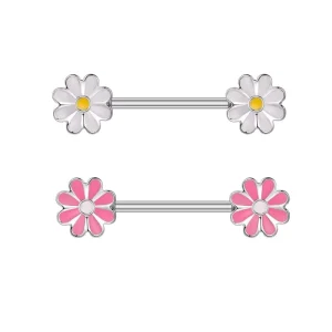 Nipple Piercing Daisy Flower Nipple Barbell Ring Stainless Steel Jewelry Fashion Piercing for Women Men