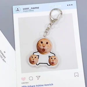No MOQ Custom Printed Acrylic Pendant Key Chain Clear Glitter Epoxy Acrylic Charms Factory Direct Supply