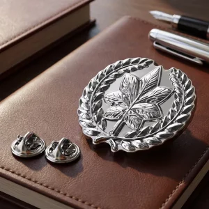 No Minimum Custom Lapel Pins 3D Embossing Laurel Wreath Leaf Design Badge Pins for Clothing or Hats