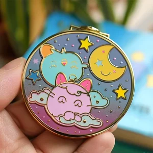 No Minimum Metal Pins Supplier Glitter Custom Enamel Hat Brooch Pin Large Enamel Pin
