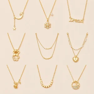 Non Tarnish PVD 316l Hypoallergenic Shell Butterfly Roman Numerals Stainless Steel Pendant Jewelry Chokers Chains Necklaces