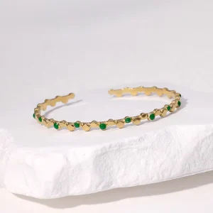 Non tarnish Minimalist Hot selling Fashion Stainless Steel Opening Bracelet Style Personalized Niche 18k Gold Non fading