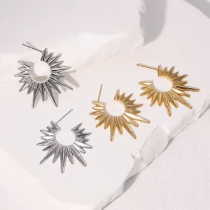 Non tarnish Vintage Hypoallergenic Minimalist Hot selling Stainless Steel Stud Earrings Personalized Light Luxury Retro Plated
