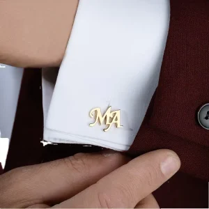 North Name Cufflinks Stainless Steel Jewelry Personalized Name Initial Letter Cufflinks for Men