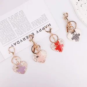 Novel Heart shaped Bag Accessory Brand Pattern for Handbag Purse Backpack Luggage Keychain Fashion Trinket