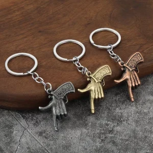 Novelty Hand Sign Keychain Street Style Key Ring Men Fashion Jewelry Pendant