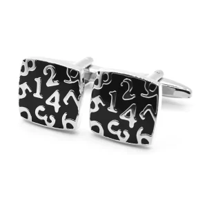 Number Pattern Enamel Novelty Cufflinks Custom Mens Suit Shirt Accessory Wedding Tuxedo Jewelry Gift