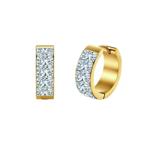 ODM OEM Jewelry Factory Small Batch Custom Logo Slot Setting Earrings Unisex Trendy Zirconia Fashion Studs Bulk Factory Direct