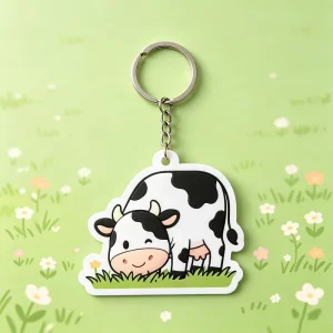OEM Custom Logo 2D UV Printed Soft PVC Keychain Personalized Eco Friendly Waterproof Lightweight Scratch Resistant Minimalist