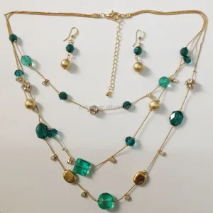 OEM Factory Costume Jewellery Fashion Jewelry Necklaces Plated Beaded Necklaces Gold Vintage Party Jewelry
