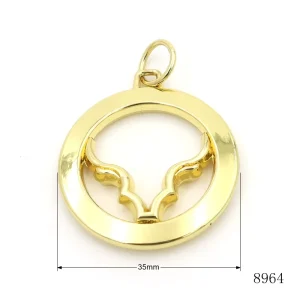 OEM Guangzhou Handbag Hardware Supplies Diecut Quality Metal Gold Bag Ornament Hardware Circle Hollow Logo Tag