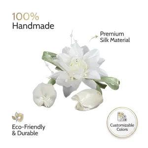 OEM Handmade Hanfu Red Tulip Flower Hair Clip Pearl Hairpin Traditional Chinese Style Princess Stage Performance Accessory